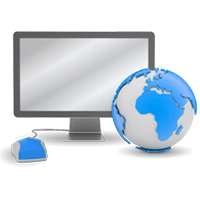 computer and globe